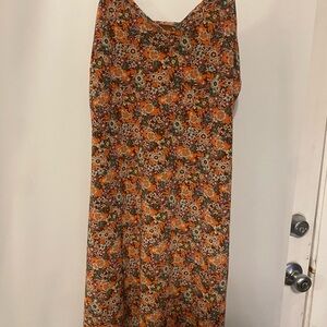 Love Fire Orange Brown Sleeveless Maxi Sundress